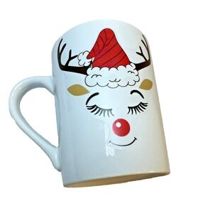 Royal Norfolk Christmas Holiday Lady Reindeer with Eyelashes Gift Mug